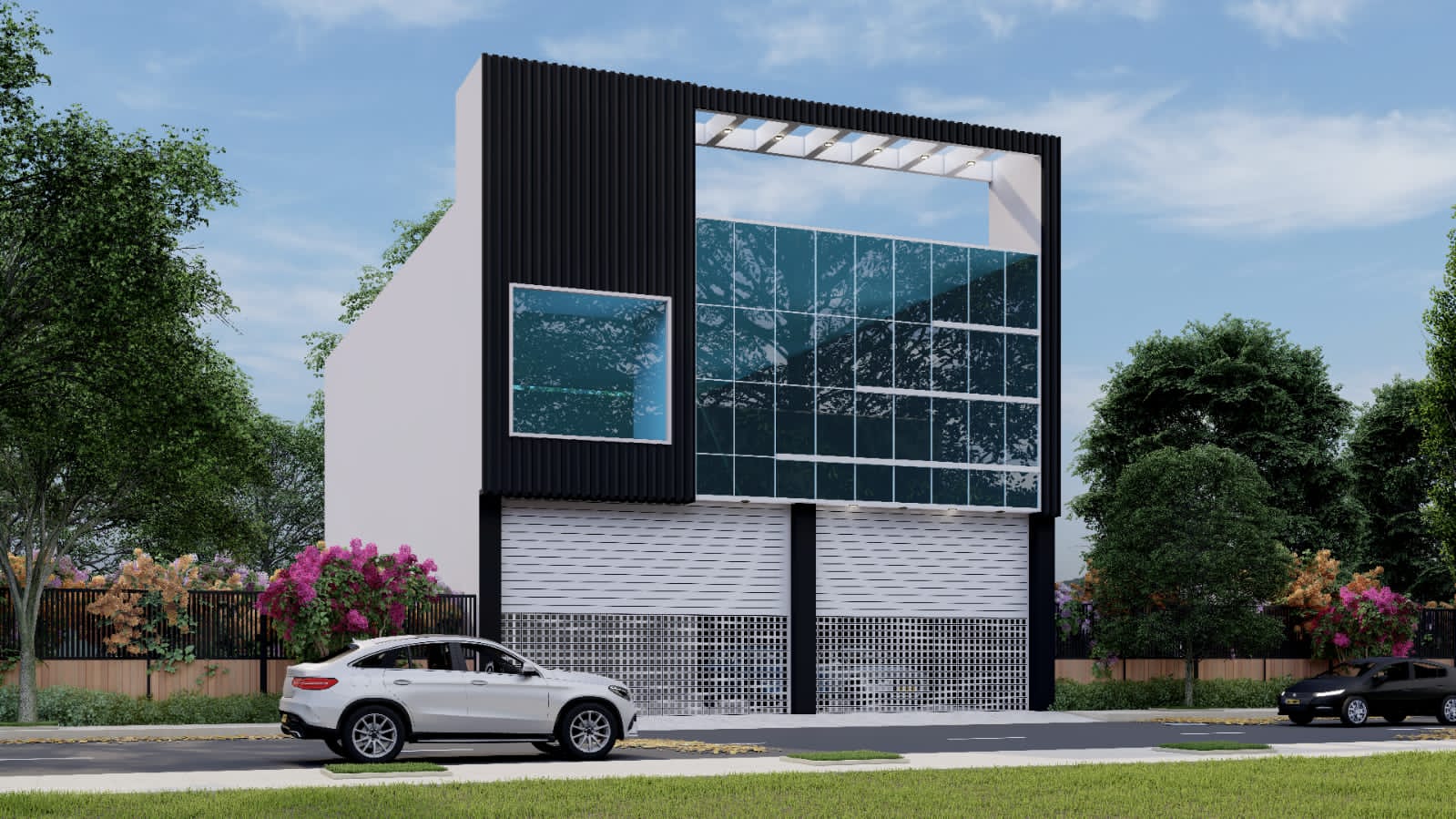 Exterior view of a modern villa by Snera Build Craft